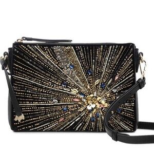 Radley London Selby Street Leather Stardust Clutch Beaded Crossbody Bag